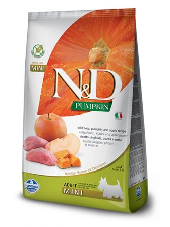 N&D Pumpkin Balkabaklı Domuzlu Küçük Irk Yetişkin Köpek Maması 2.5 Kg