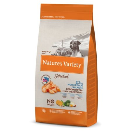 Nature's Variety Dog No Selected Mını Adult Norw. Salmon 7kg