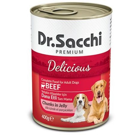 Dr.Sacchi Sığır Etli Yetişkin Konserve Köpek Maması 400 Gr