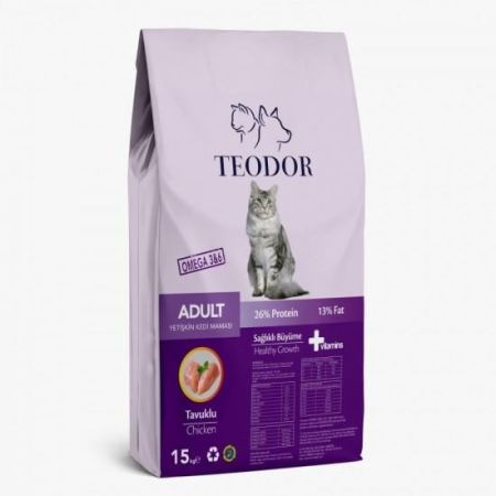 Teodor Yetişkin Kedi Maması Tavuklu 15 Kg