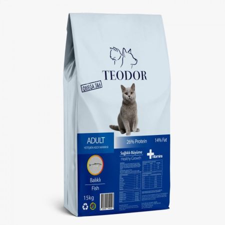 Teodor Yetişkin Kedi Maması Balıklı 15 kg