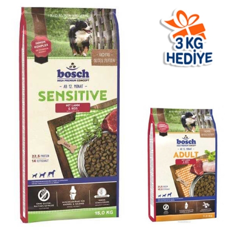 Bosch Sensitive Kuzu Etli ve Pirinçli Köpek Maması 15 kg