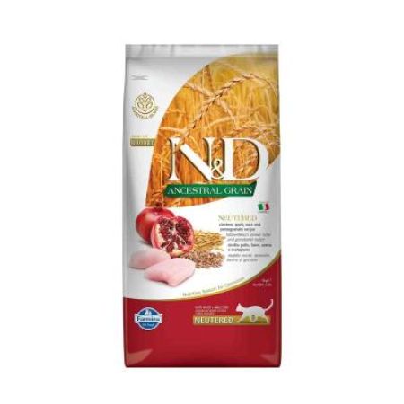 N&D Düşük Tahıllı Tavuklu Narlı Kısırlaştırılmış Kedi Maması 5 Kg