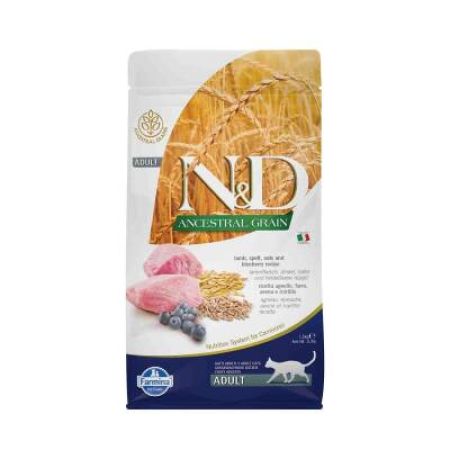 N&D Düşük Tahıllı Kuzu Etli Yaban Mersinli Yetişkin Kedi Maması 1.5 Kg