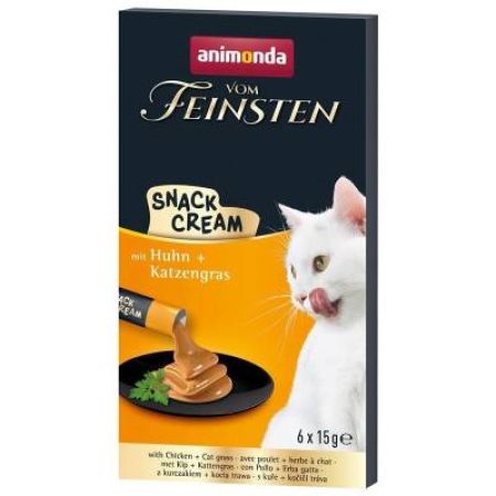 Animonda Snack Carny Tavuklu & Kedi Otlu Sıvı Krema Kedi Ödülü  6 X 15 gr