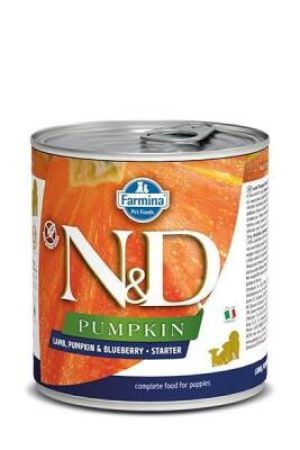 N&D Pumpkin Balkabaklı Tahılsız Kuzu Etli Ve Yaban Mersinli Starter Yavru Köpek Konservesi 285 Gr