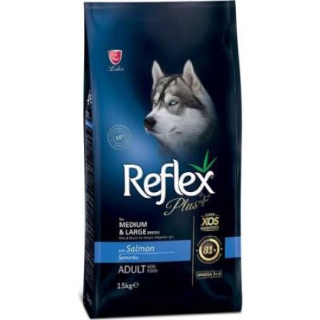 Reflex Plus Somonlu Orta ve Büyük Irk Yetişkin Köpek Maması 15 kg