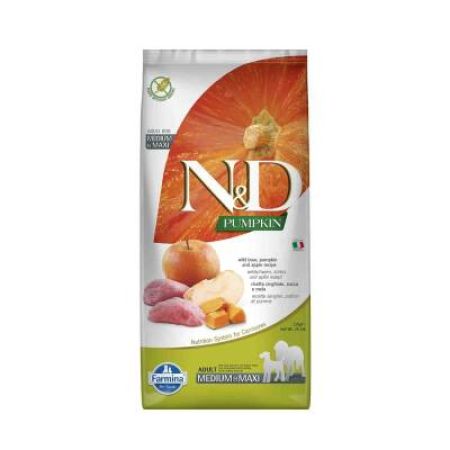 N&D Tahılsız Balkabaklı Yaban Domuzlu Medium Maxi Köpek Maması 12 Kg