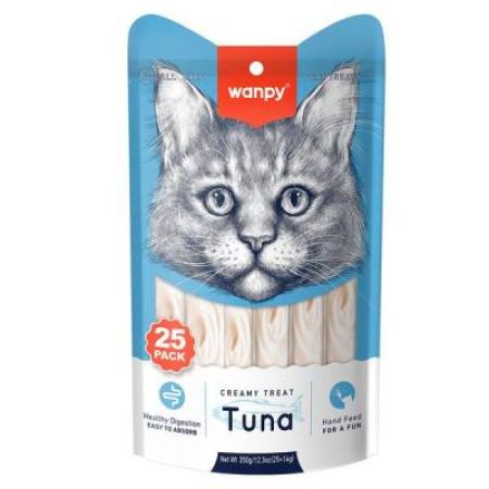 Wanpy Ton Balıklı Krema Sıvı Krema Kedi Ödülü 14 gr X 25 Adet