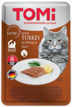 Tomi Kedi Hindi & Ispanak Tahılsız Pouch Mama 100 gr (Pate)