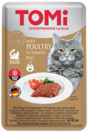 Tomi Kedi Kümes Hayvanı ve Domates Tahılsız Pouch Mama 100 gr (Pate)