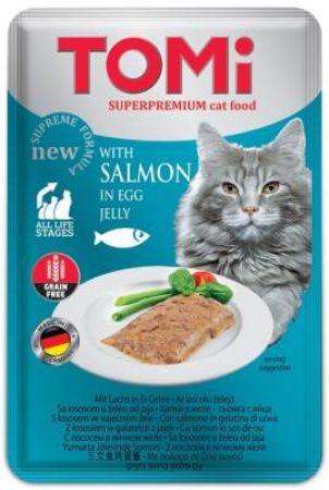 Tomi Kedi Somon ve Yumurta Tahılsız Pouch Mama 100 gr (Pate)