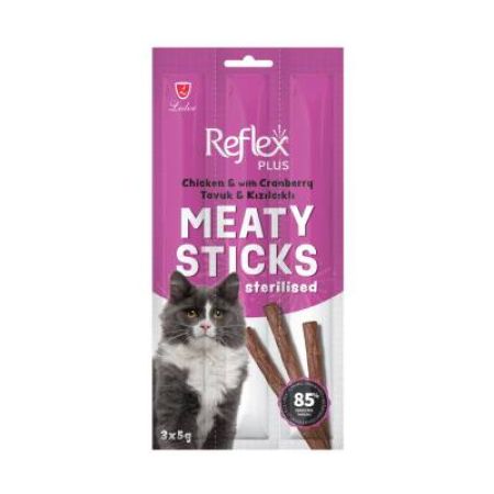 Reflex Plus Tavuklu ve Kızılcıklı Kısırlaştırılmış Kedi Ödül Çubuğu 3 X 5 gr