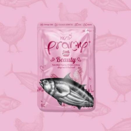 Pramy Beauty Kedilerde Tüy Gelişimi İçin Ton Balıklı Tavuklu Kedi Konserve Maması 70 gr