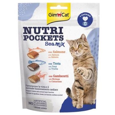 GimCat Nutripockets Sea Mix Taurinli Kedi Ödülü 150 G