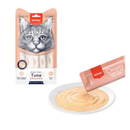 Wanpy Ton Balıklı ve Somonlu Sıvı Krema Kedi Ödül 5 X 14 gr