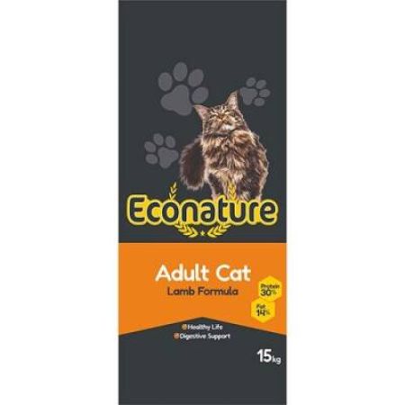 Econature Kuzu Etli Kuru Yetişkin Kedi Maması 15 kg