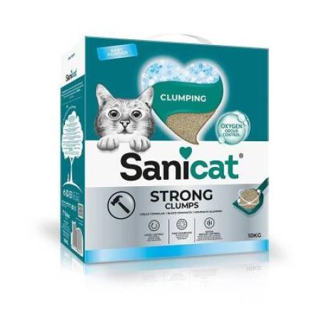 Sanicat Strong Clumps Ekstra Güçlü İnce Taneli Topaklanan Bentonit Kedi Kumu 10 lt
