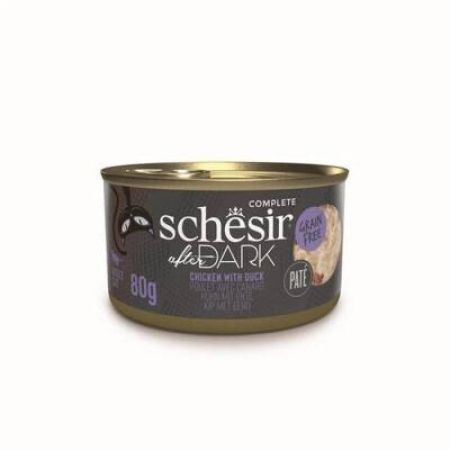 Schesir After Dark Pate Tavuk Etli ve Ördek Etli Tahılsız Yetişkin Kedi Konservesi 80 gr
