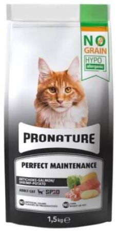 Pronature Hypo-Allergenic Tahılsız Somonlu Karidesli ve Enginarlı Yetişkin Kedi Maması 1,5 kg