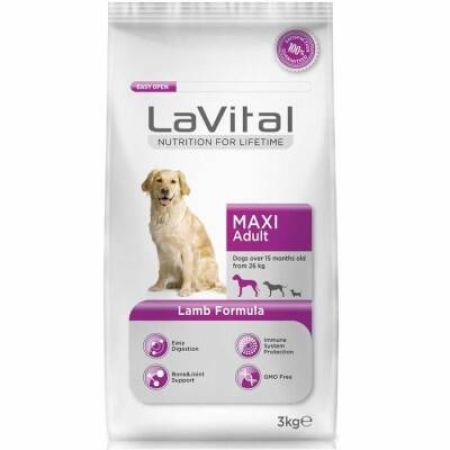 LaVital Maxi Adult Kuzu Etli Büyük Irk Yetişkin Köpek Maması 3 kg