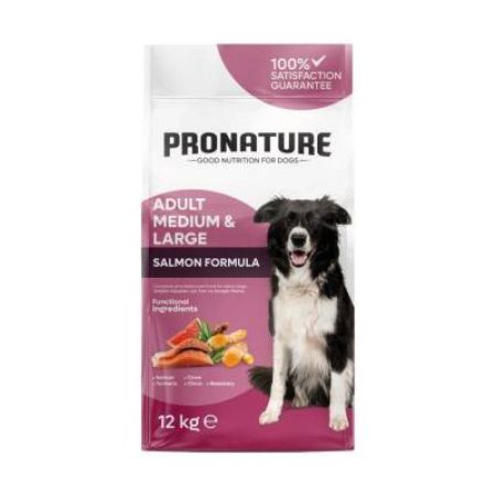 Pronature Derma Shine Somonlu Pirinçli Yetişkin Köpek Maması 10 Kg + 2 Kg Bonus Paket