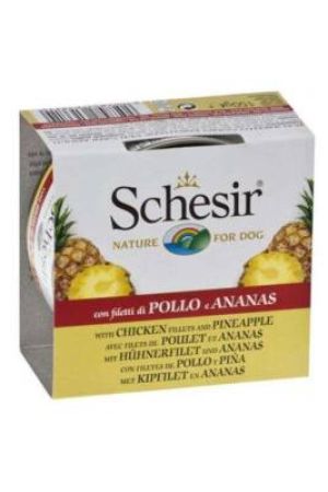 Schesir Tavuk Fileto ve Ananaslı Yetişkin Köpek Konservesi 150 gr