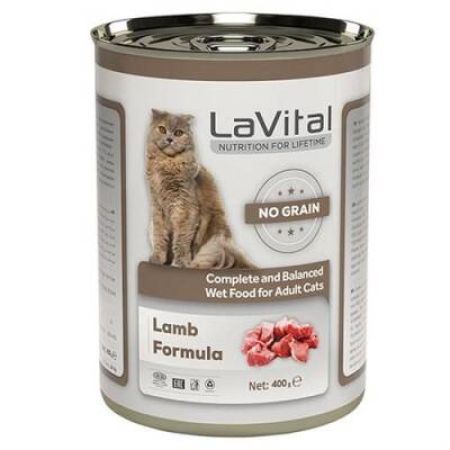 LaVital Kuzu Etli Tahılsız Yetişkin Kedi Konservesi 400 gr