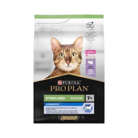 Pro Plan +7 Yaş Için Hindili Kısırlaştırılmış Yaşlı Kedi Maması 3 Kg