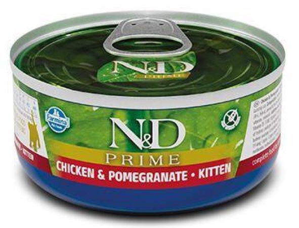 N&D Prime Tahılsız Tavuk Ve Nar  Yavru Yaş Kedi Konservesi 80 Gr