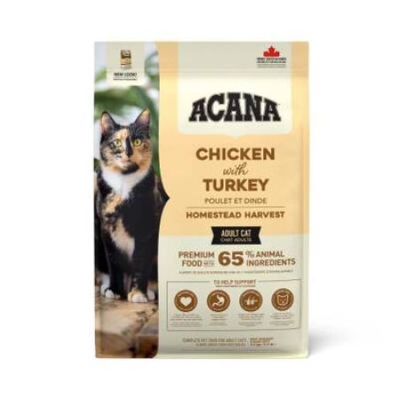 Acana Homestead Harvest Yüksek Proteinli Tavuklu ve Hindili Yetişkin Kedi Maması 4,5 kg