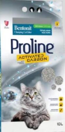 Proline Aktif Karbonlu İnce Taneli Topaklanan Bentonit Kedi Kumu 10 lt