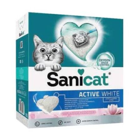 Sanicat Active White Topaklaşan Lotus Çiçeği Kokulu Bentonit Kedi Kumu 6 lt