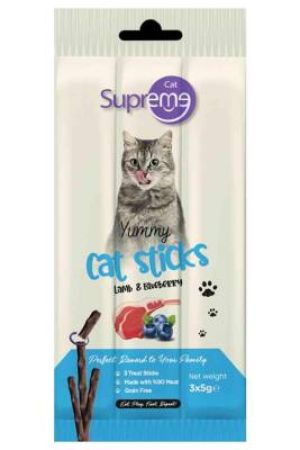 Supreme Cat Kuzu ve Yaban Mersinli Kedi Ödül Çubuğu 3 X 5 gr