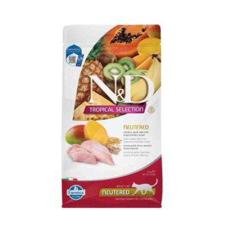 N&D Tropical Düşük Tahıllı Tavuklu ve Tropikal Meyveli Kısırlaştırılmış Kedi Maması 1,5 kg