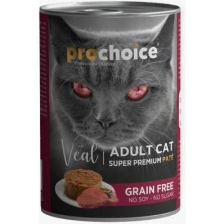 ProChoice Dana Etli Tahılsız Ezme Yetişkin Kedi Konservesi 400 gr