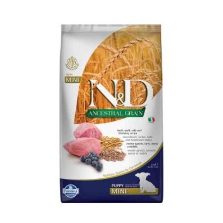 N&D Düşük Tahıllı Kuzu Etli Yaban Mersinli Küçük Irk Yavru Köpek Maması 2.5 Kg