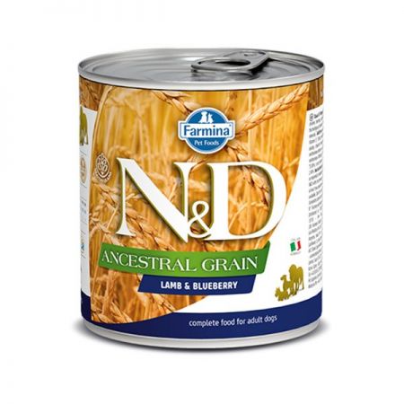 N&D Düşük Tahıllı Kuzu Etli ve Yaban Mersinli Köpek Konservesi 285 Gr