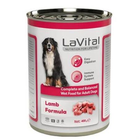 LaVital Adult Kuzulu Bağışıklık Sistemi Destekleyici Yetişkin Köpek Konservesi 400 gr