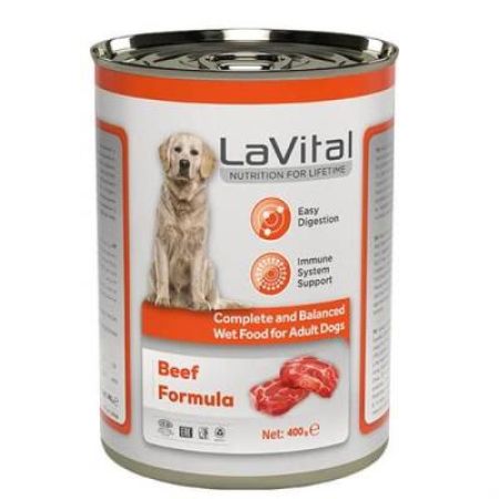 LaVital Adult Biftekli Bağışıklık Sistemi Destekleyici Yetişkin Köpek Konservesi 400 gr