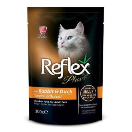 Reflex Plus Tavşanlı ve Ördekli Pouch Yetişkin Kedi Yaş Maması 100 Gr