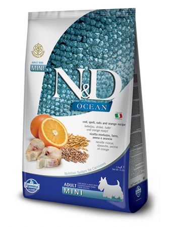 N&D Ocean Düşük Tahıllı  Balıklı Küçük Irk Yetişkin Köpek Maması 7 Kg
