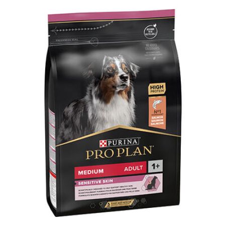 Pro Plan Medium Sensitive Skin Adult Somonlu Orta Irk Yetişkin Köpek Maması 3 Kg 