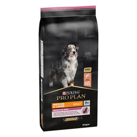 Pro Plan Medium Large Senior Sensitive Skin Somonlu ve Pirinçli Orta ve Büyük Irk Yaşlı Köpek Maması 14 Kg 