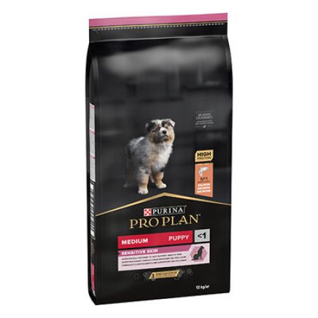 Pro Plan Medium Opti Derma Sensitive Skin Puppy Somonlu Orta Irk Yavru Köpek Maması 12 Kg 