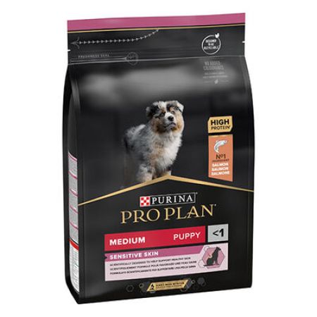 Pro Plan Medium Opti Derma Sensitive Skin Puppy Somonlu Orta Irk Yavru Köpek Maması 3 Kg 