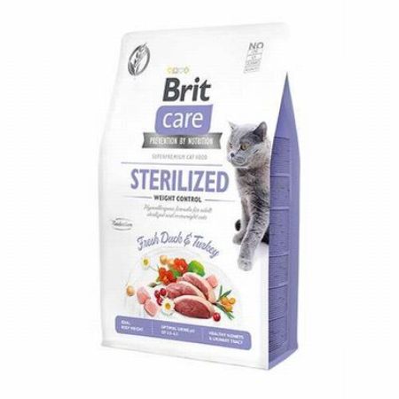 Brit Care Hypoallergenic Kilo Dengeleyici Ördekli Tahılsız Kısırlaştırılmış Kedi Maması 2 Kg 