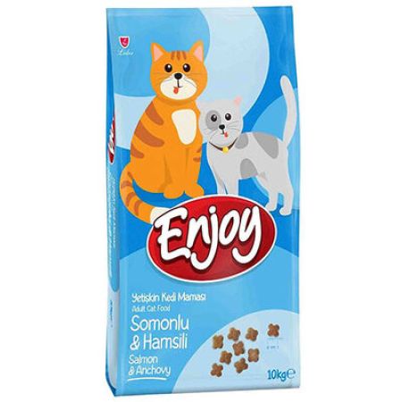 Enjoy Somonlu ve Hamsili Yetişkin Kedi Maması 10 Kg 