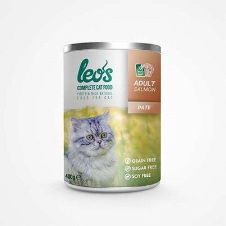 Leos Somon Balıklı Pate Yetişkin Kedi Konservesi 6 Adet 400 Gr 