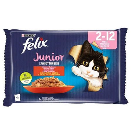 Felix Multipack Junior Sığır Etli ve Tavuklu Yavru Kedi Konservesi 4x85 Gr 